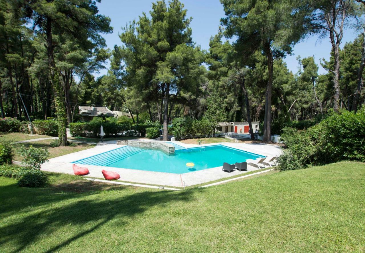 Villa Aurora In Sani With Garden And Pool Exterior foto
